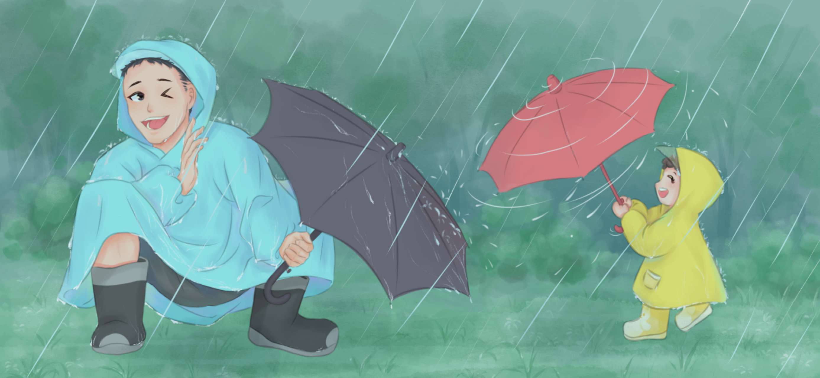 雨中乐第 3 步：打水仗
