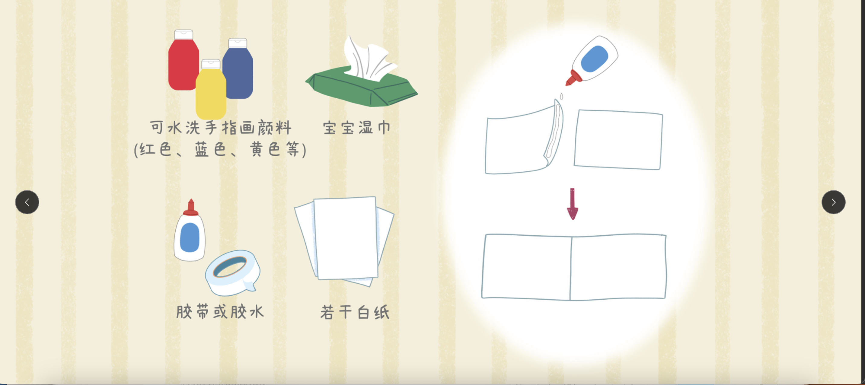 彩色手掌印准备工作：准备材料