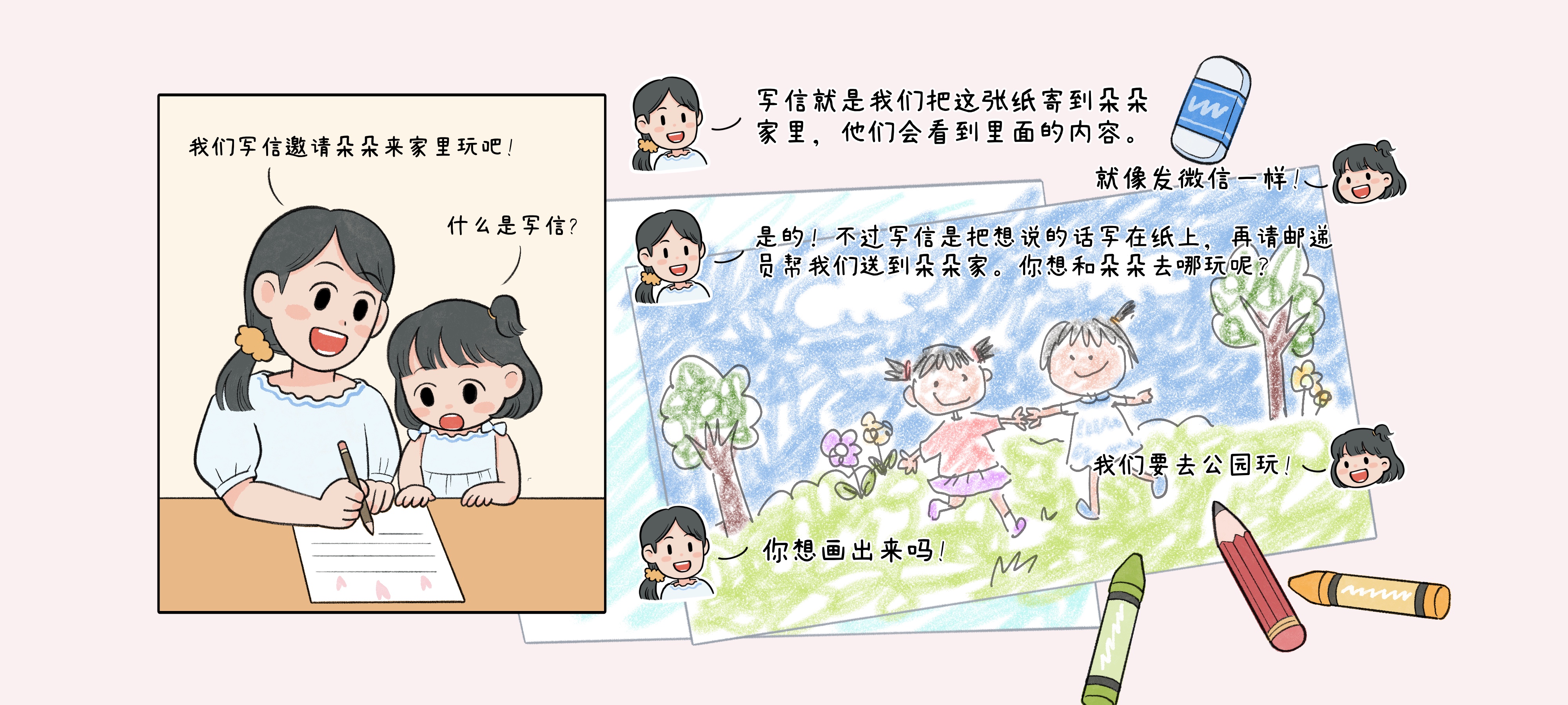 寄出一封信第 1 步：信中内容