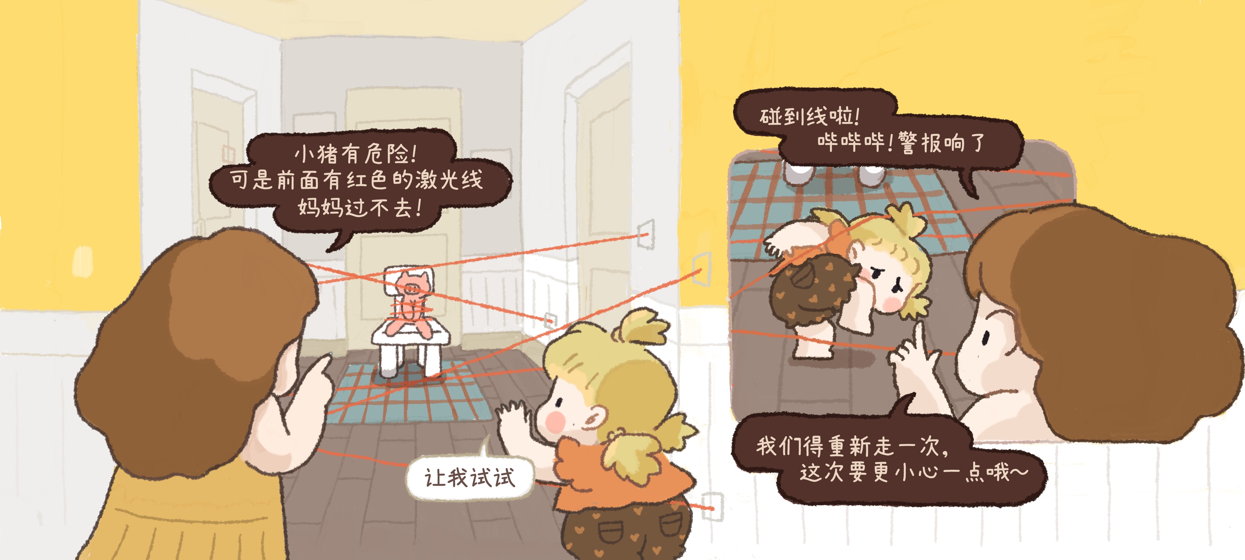 穿越激光线第 1 步：第一次尝试过线