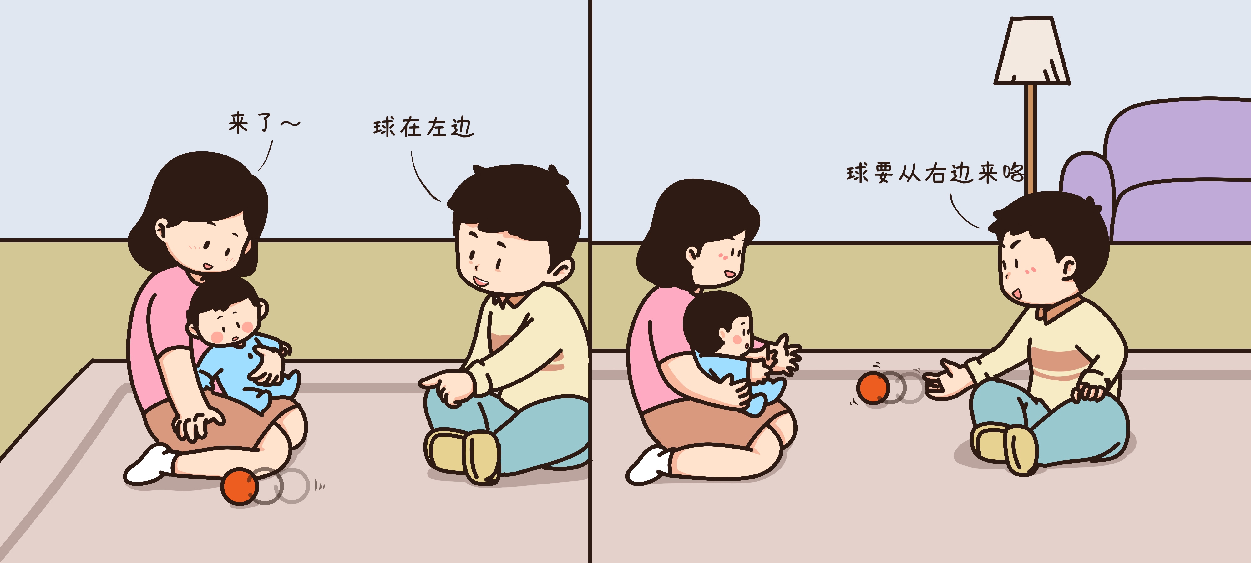 看，球来啦第 2 步：从侧边接球
