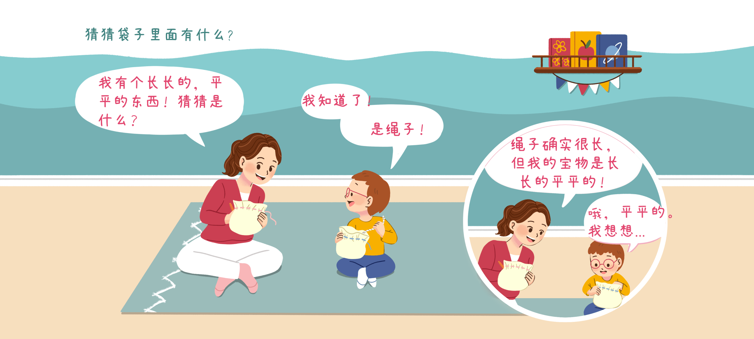 包后面是什么？第 2 步：袋子里面有什么？